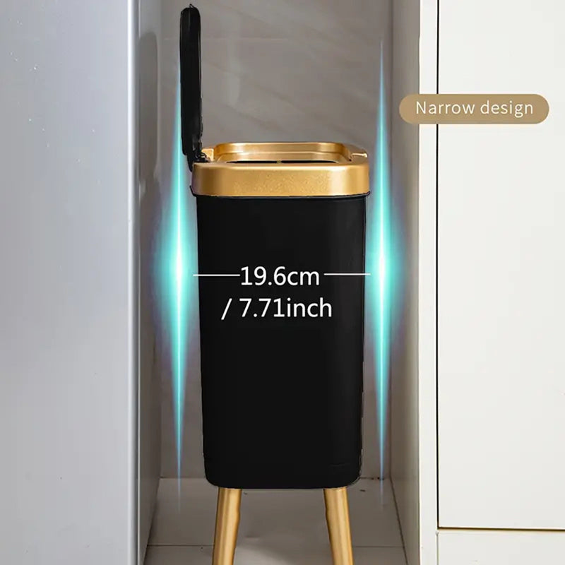 Moktan Sabai 15L Slim Trash Can with Lid Odor Sealing Bathroom Kitchen Bin