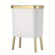 Moktan Sabai 15L Slim Trash Can with Lid Odor Sealing Bathroom Kitchen Bin White