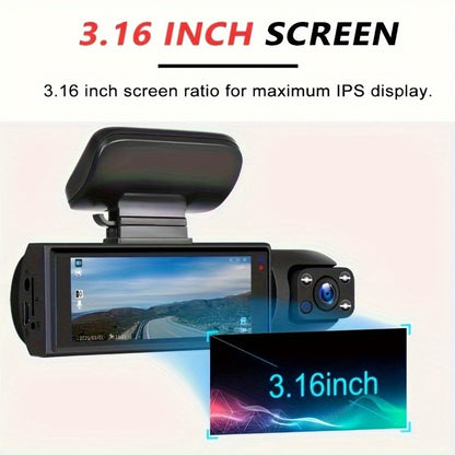 Dash Cam for Rideshare Drivers - Front & Cabin Cam with IR Night Vision