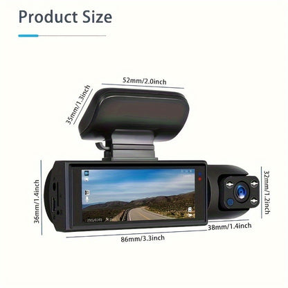 Dash Cam for Rideshare Drivers - Front & Cabin Cam with IR Night Vision