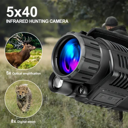 1080P Night Vision Monocular with IR, Lightless HD Camera for Hunting, Video