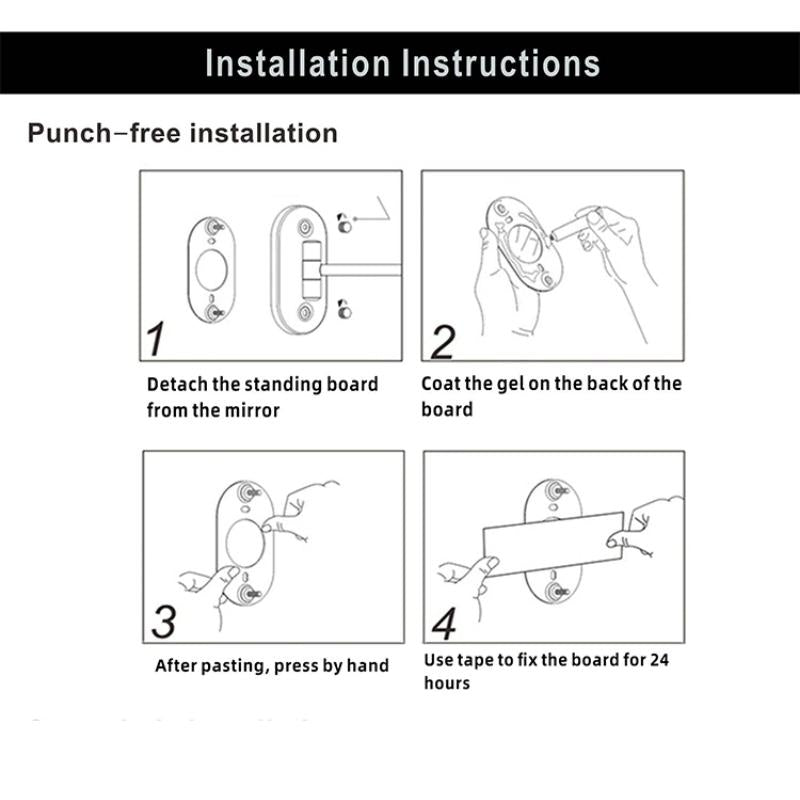 Moktan Sabai Rechargeable LED Makeup Mirror 10X Magnifying Wall Mount Gold