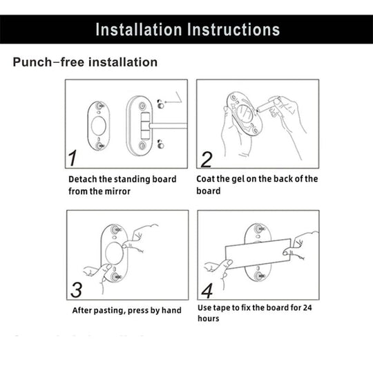 Moktan Sabai Rechargeable LED Makeup Mirror 10X Magnifying Wall Mount Gold