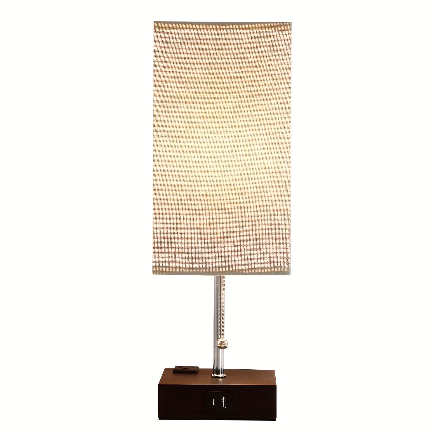 Moktan Sabai LumaTouch | Touch Table Lamp with USB Outlet and Fabric Shade Bedside Decor