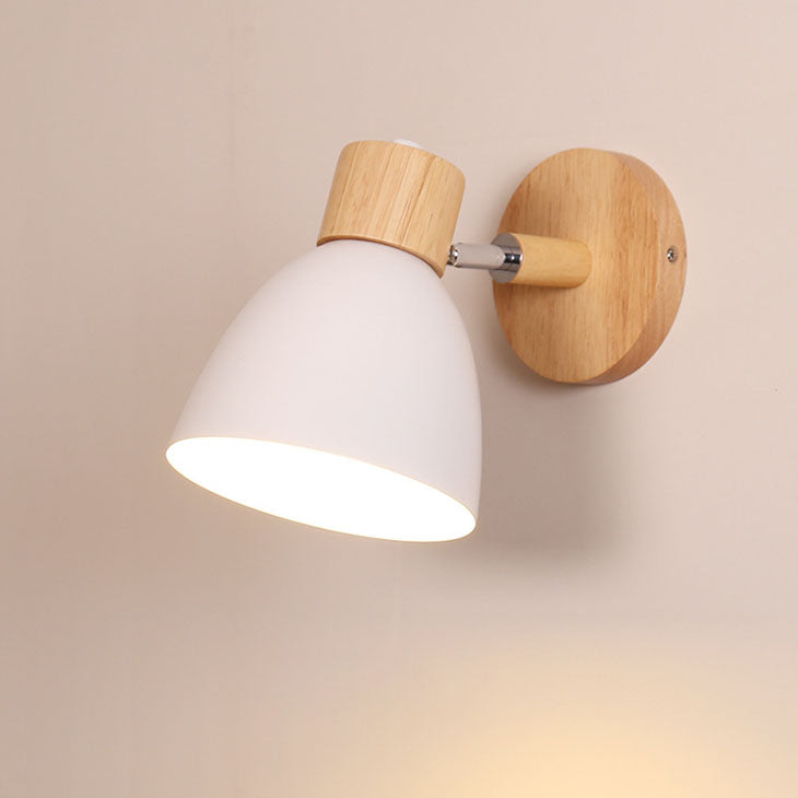 Moktan Sabai Modern Minimalist Wooden Cone Wall Sconce LED E27 Wall Light