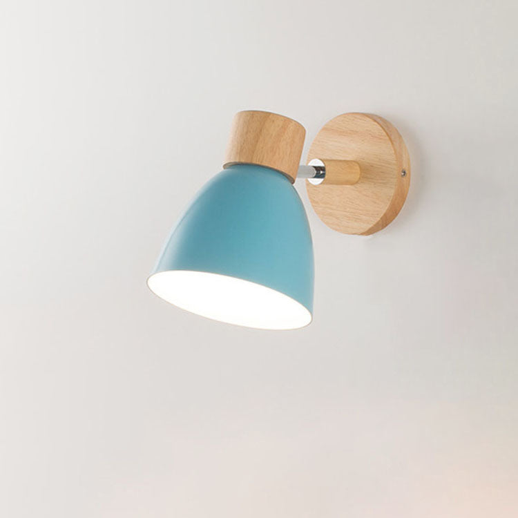 Moktan Sabai Modern Minimalist Wooden Cone Wall Sconce LED E27 Wall Light