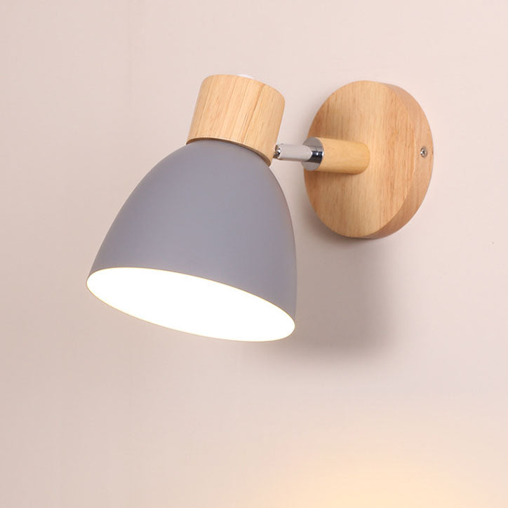 Moktan Sabai Modern Minimalist Wooden Cone Wall Sconce LED E27 Wall Light