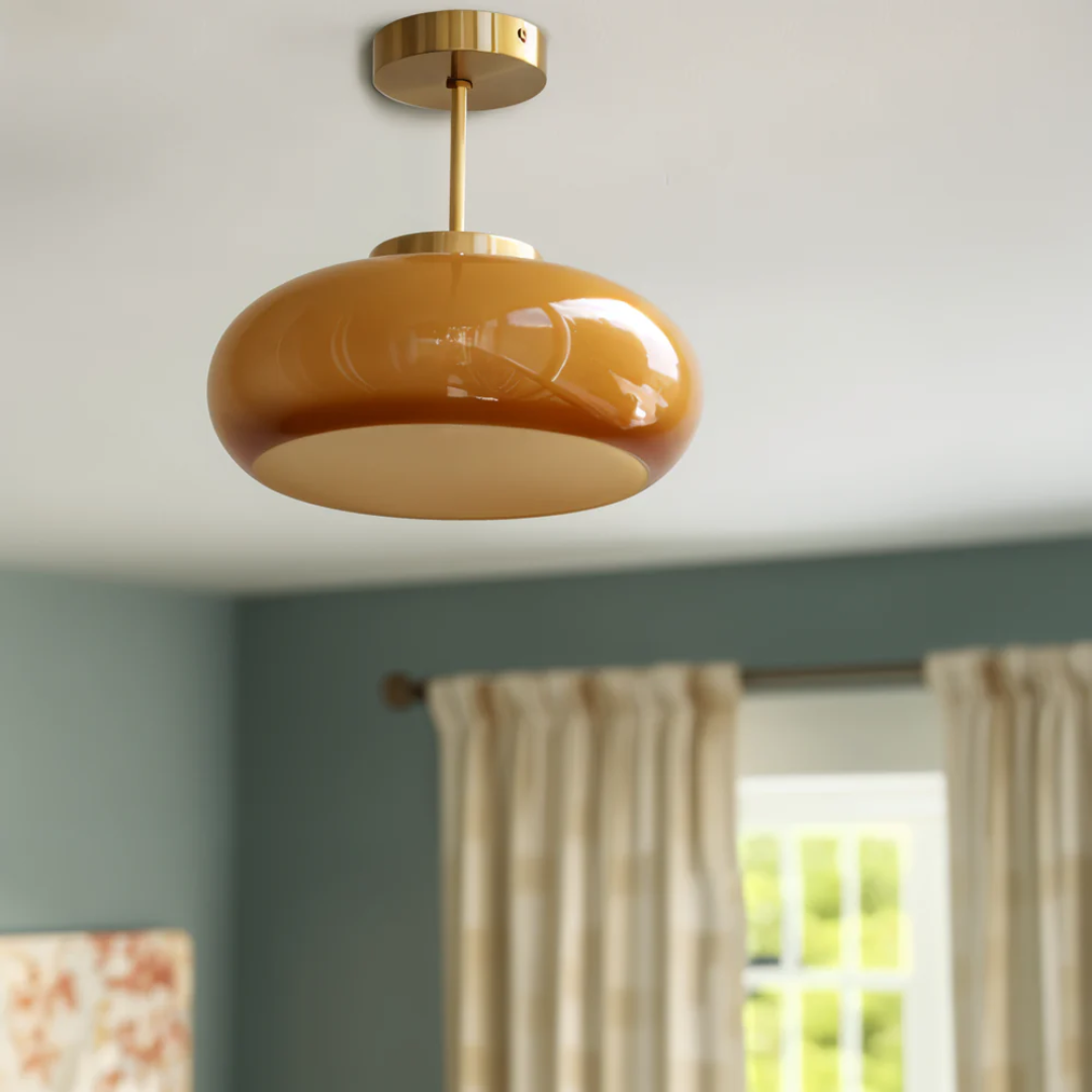 Moktan Sabai Vintage Glass LED Ceiling Light 12W Modern Minimalist Flush Mount