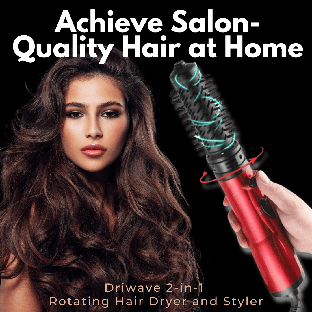 Moktan Sabai Ionic Rotating Hot Air Brush Hair Styler Dryer with 2 Brush Heads