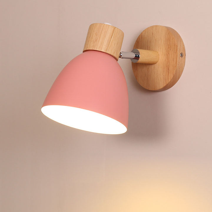 Moktan Sabai Modern Minimalist Wooden Cone Wall Sconce LED E27 Wall Light