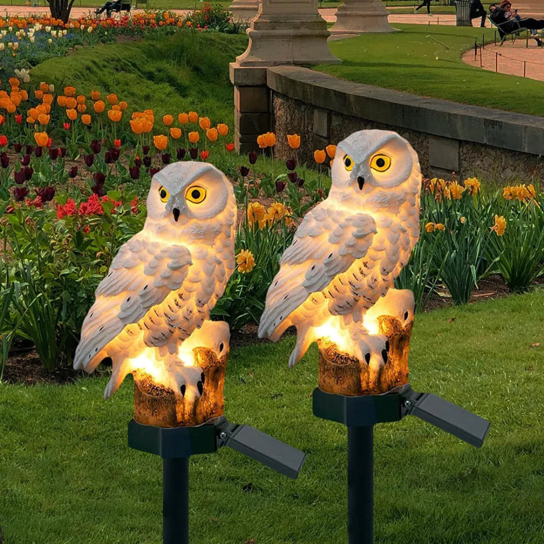 Moktan Sabai Solar Owl Garden Lights Outdoor LED Solar Powered Waterproof Animal Lamp Decor