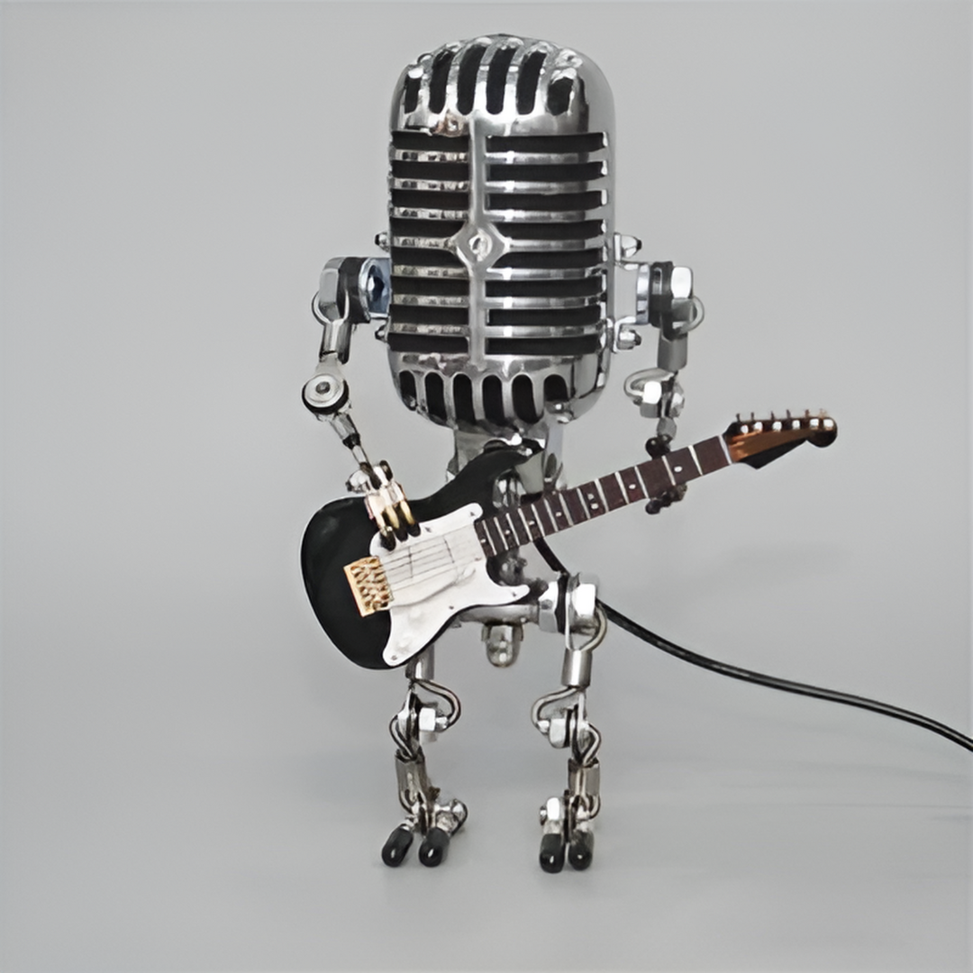 Moktan Sabai Robot LED Table Lamp Black Guitar