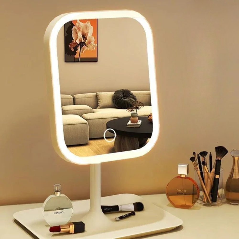 Moktan Sabai LED Makeup Mirror with Touch Control, 3 Light Modes, USB Rechargeable