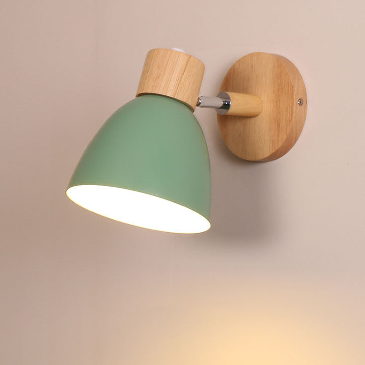 Moktan Sabai Modern Minimalist Wooden Cone Wall Sconce LED E27 Wall Light