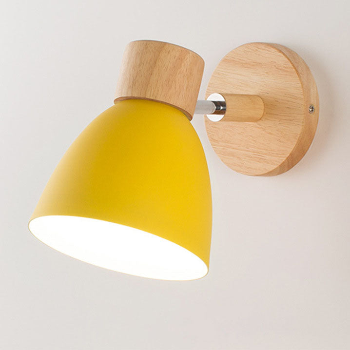 Moktan Sabai Modern Minimalist Wooden Cone Wall Sconce LED E27 Wall Light