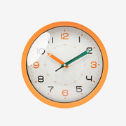 Moktan Sabai Nordic Round Wall Clock – Minimalist Clear Number Design Orange