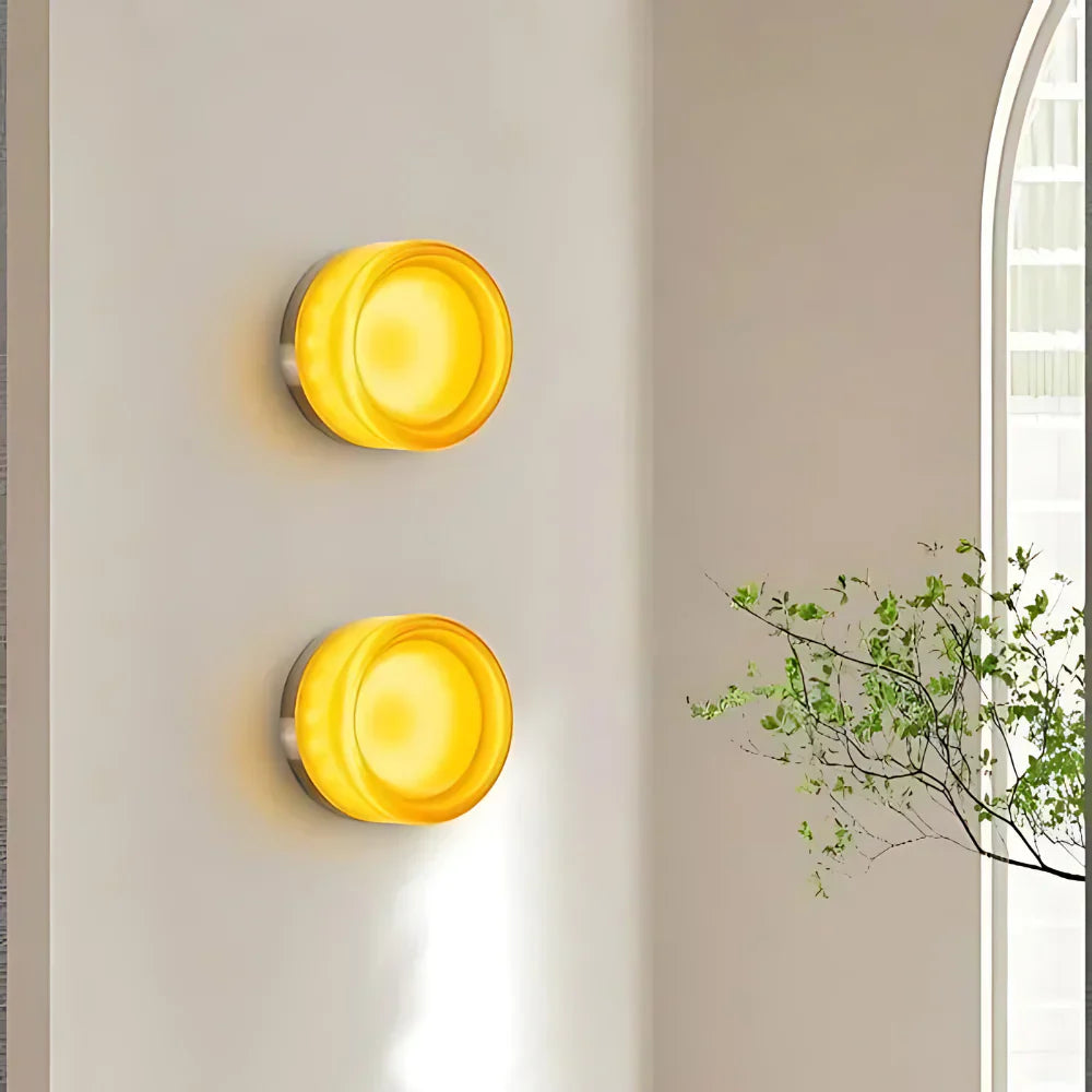 Moktan Sabai Nordic Acrylic Dimple LED Wall Sconce 1-Light 3-Color Adjustable