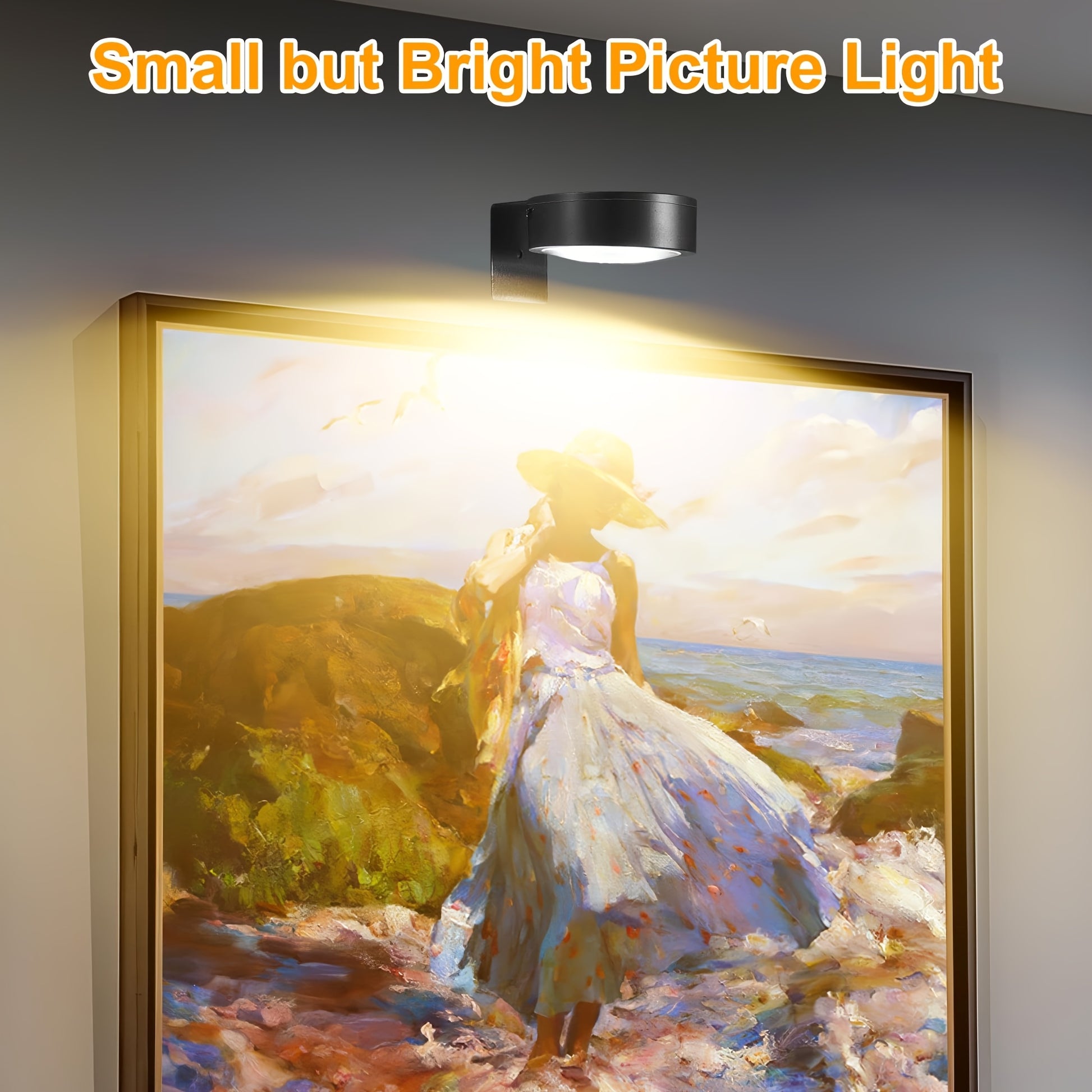 Moktan Sabai Magnetic LED Picture Lights with Remote – Dimmable Wall Art Lights Battery Powered