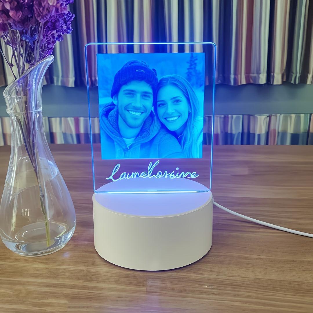 Moktan Sabai Custom Photo LED Night Light – Personalized Table Lamp Gift for Girlfriend or Women