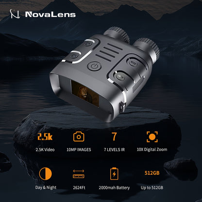 2.5K Night Vision Binoculars with Zoom & Recording, 800m Infrared Goggles Outdoor