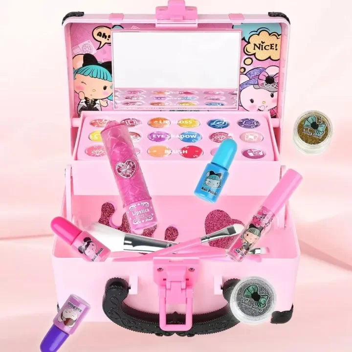 Moktan Sabai Kids Princess Makeup Kit Washable Non Toxic Cosmetic Set with Case