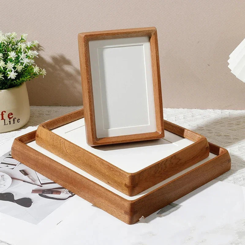 Moktan Sabai Solid Wood Photo Frame | Handcrafted Rustic Display Stand for Photos & Home Décor South American walnut