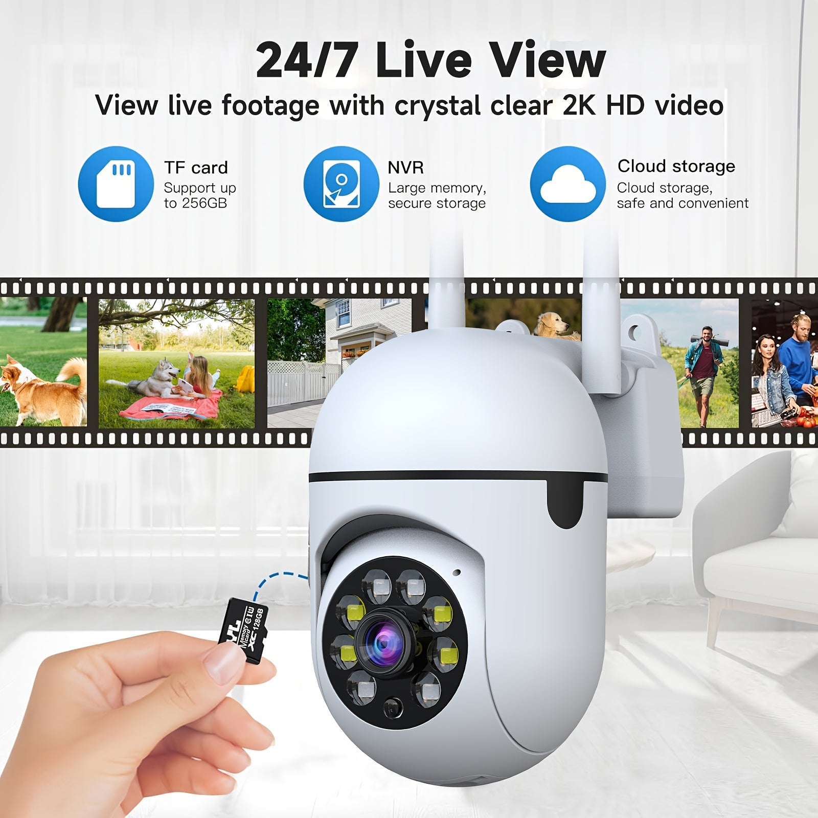 Wifi Security Cameras 4PCS 2K HD, Dual-Band, Night Vision, 2-Way Audio