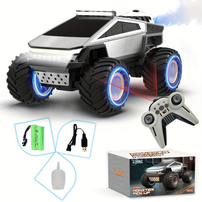 RC Monster Truck 4WD Remote Control Car Off-Road Toy with LED Lights for Kids 6+