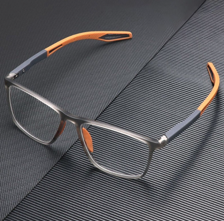 Moktan Sabai Progressive Reading Glasses Titanium Frame Blue Light Blocking Multifocal Eyeglasses Orange