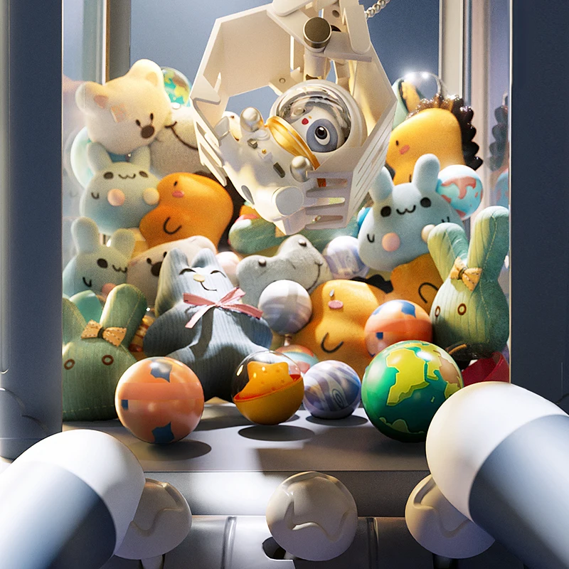Moktan Sabai Toy Claw Machine for Kids with Plush Prizes Coin Operated Arcade Game