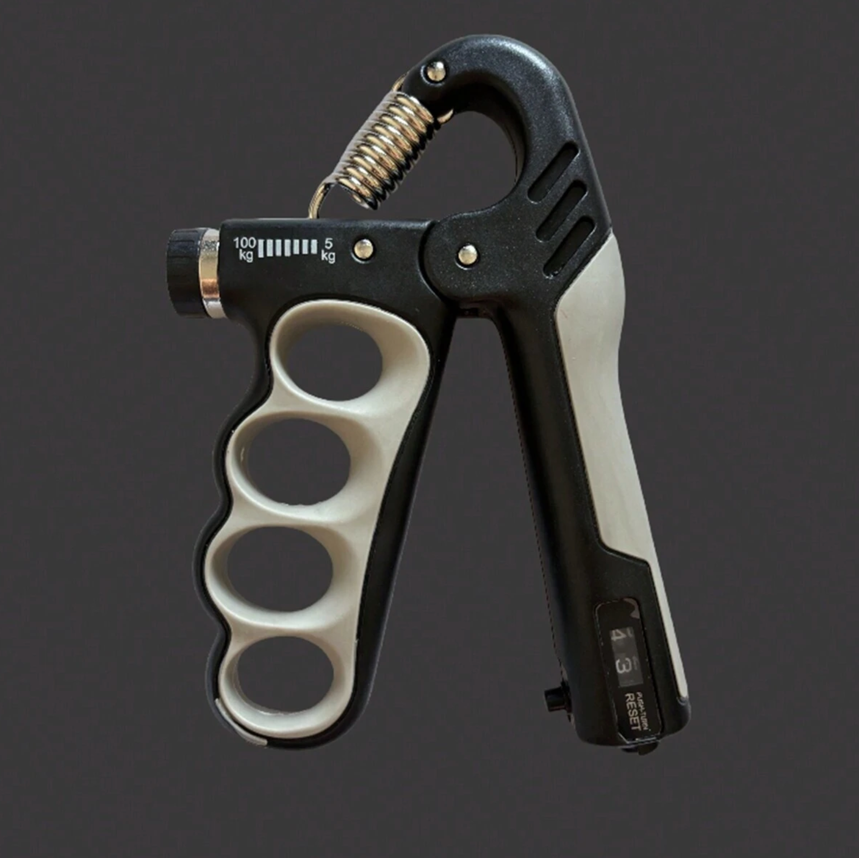 Moktan Sabai Adjustable Grip Strengthener with Digital Counter Hand Rehab Trainer Grey