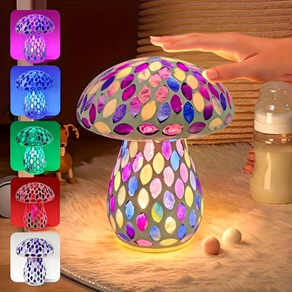 Wireless Mushroom Table Lamp - Touch Control, Rechargeable LED, Cordless