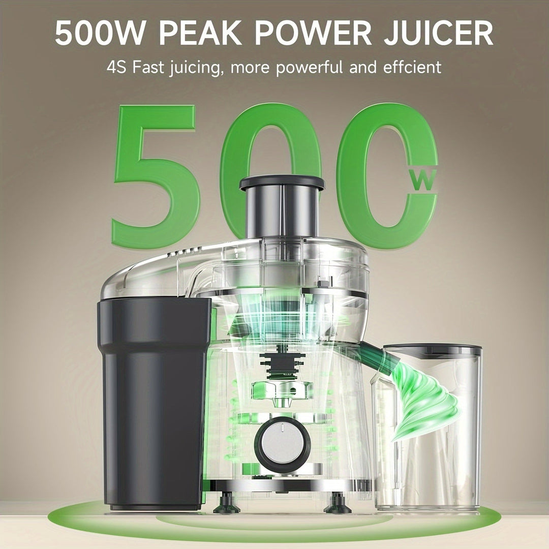 Moktan Sabai 500W Juicer Machine for Fruits & Veggies – Wide Mouth, Stainless Steel, Easy Clean