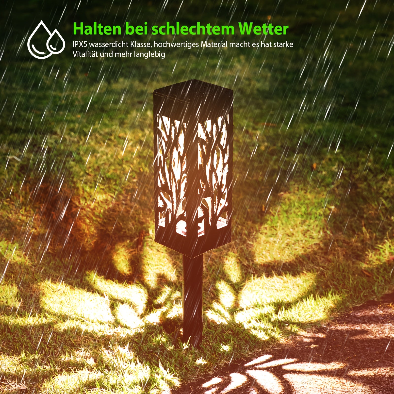 Moktan Sabai 8-Pack Solar Pathway Lights – Motion Sensor, IPX5 Waterproof, Warm/Yellow LED