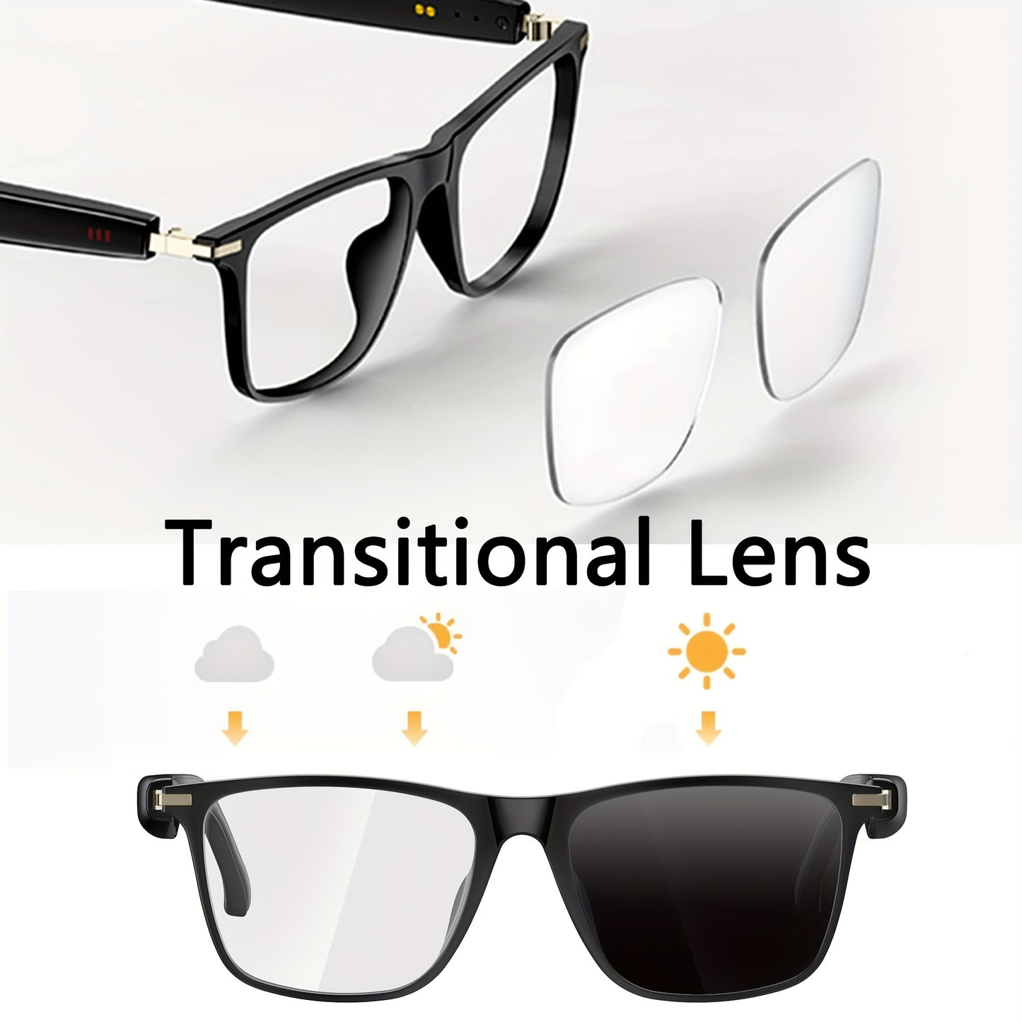 AI Smart Glasses with Real-Time Translation, Music, GPT, and HD Voice Calls