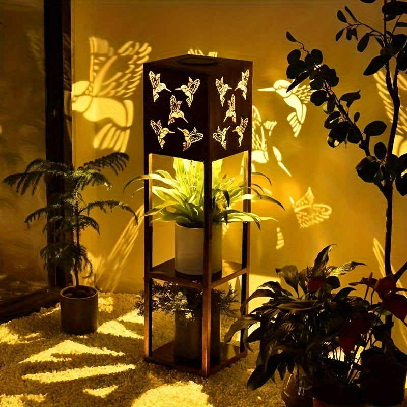 Moktan Sabai Solar Garden Lantern with Flower Stand – LED Outdoor Light with Butterfly & More