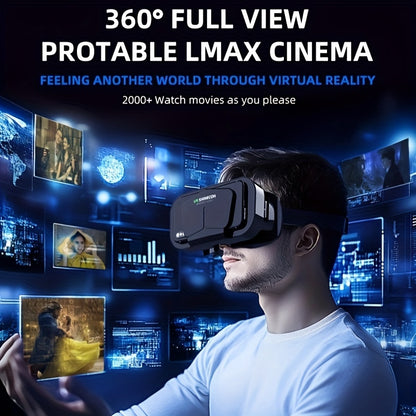 3D VR Headset for iPhone & Android – Blue Light Filter, Fits 4.7–7 Phones Moktan Sabai