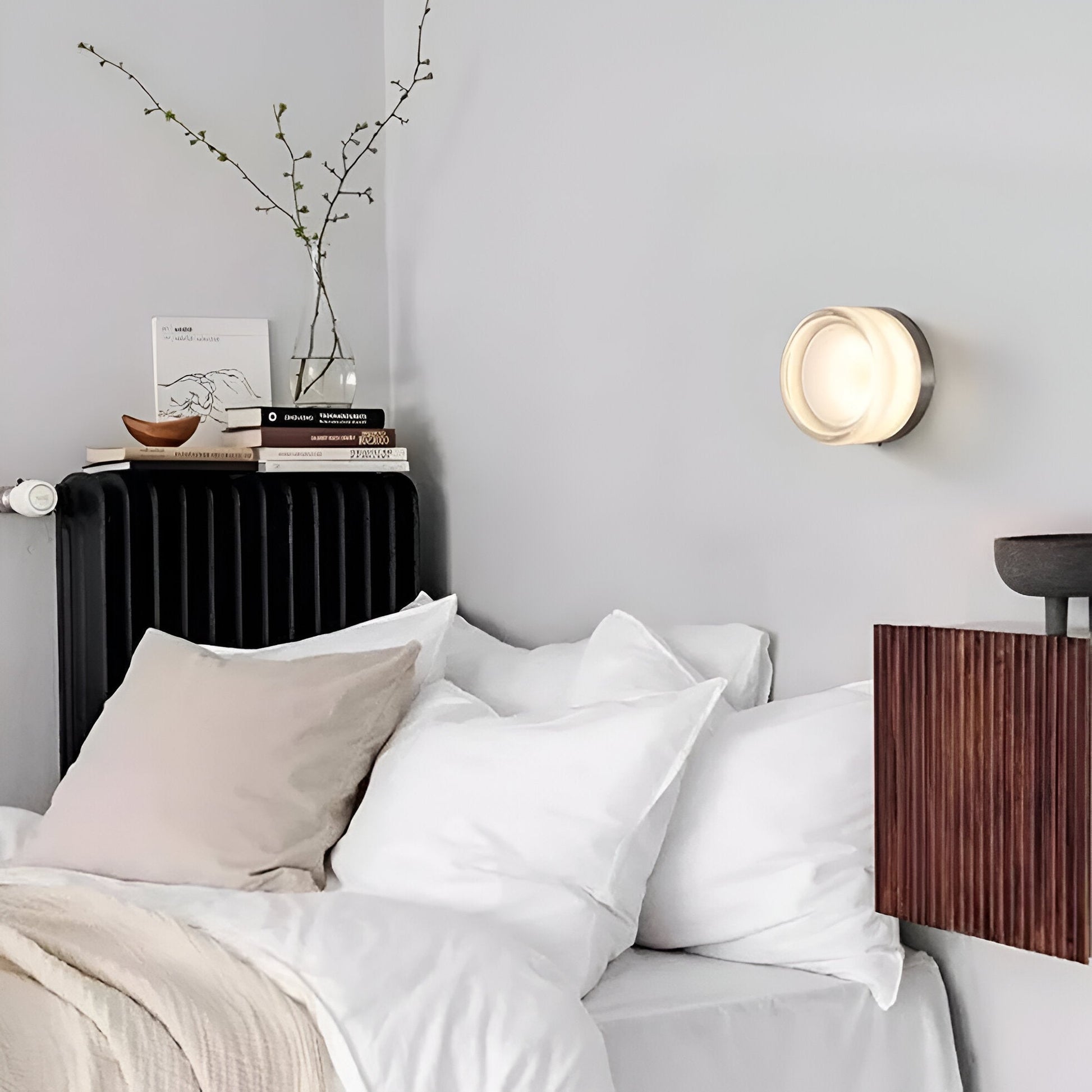 Moktan Sabai Nordic Acrylic Dimple LED Wall Sconce 1-Light 3-Color Adjustable