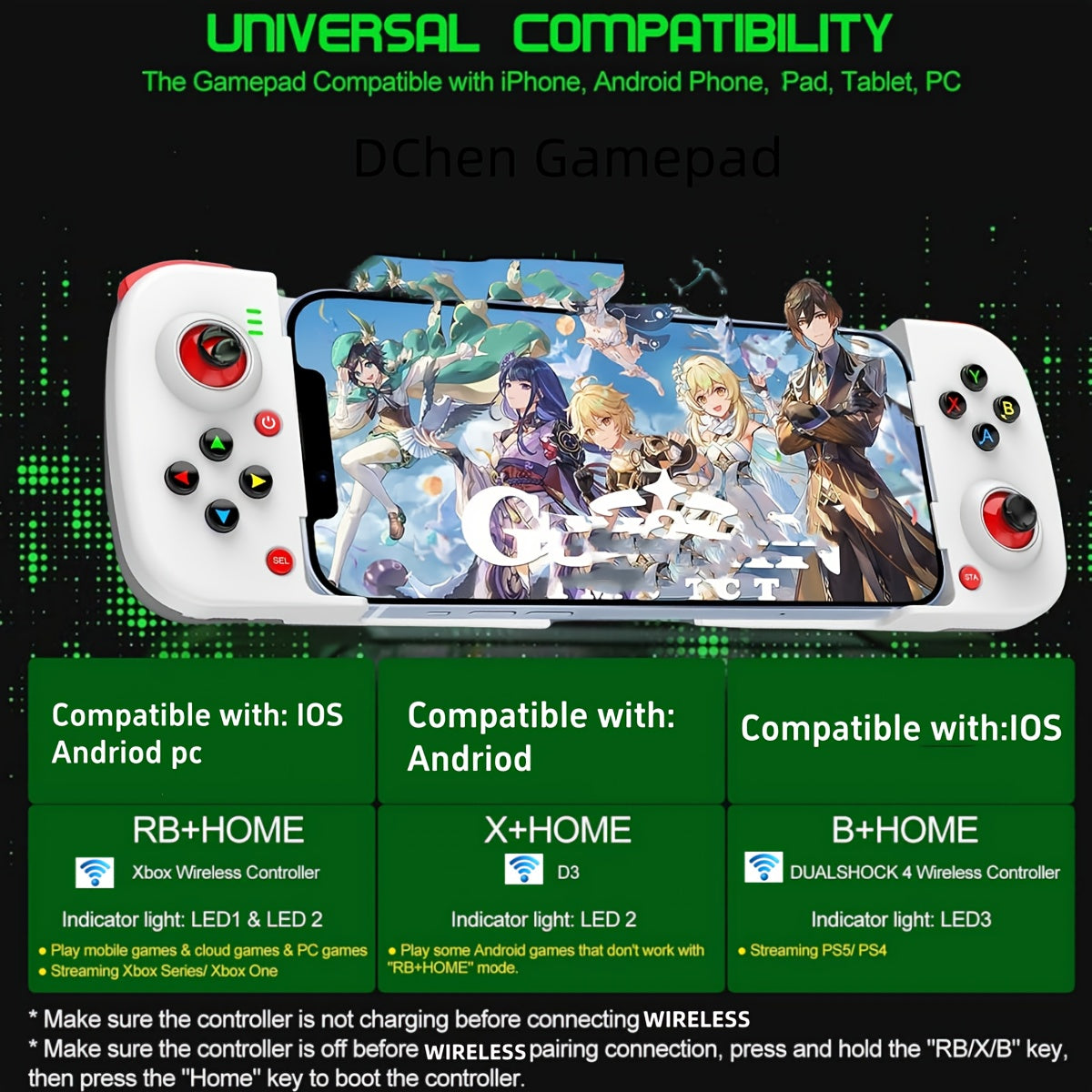 Pro Wireless Mobile Gamepad for iPhone, Android, PC & Steam Deck Moktan Sabai