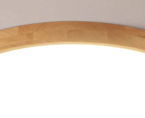 Moktan Sabai Nordic Solid Wood Round Ultra Thin LED Flush Mount Ceiling Light 18W
