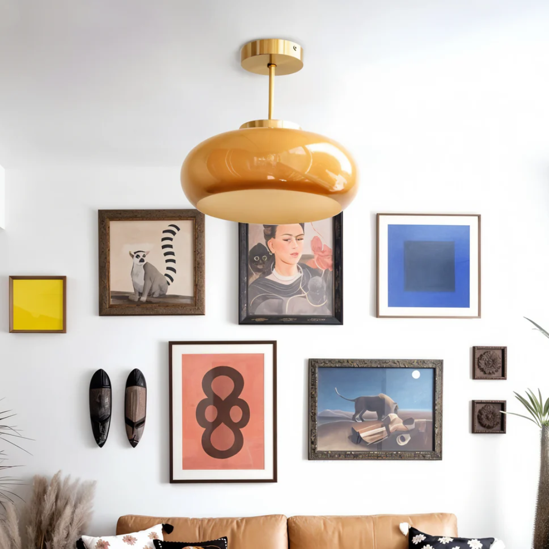 Moktan Sabai Vintage Glass LED Ceiling Light 12W Modern Minimalist Flush Mount