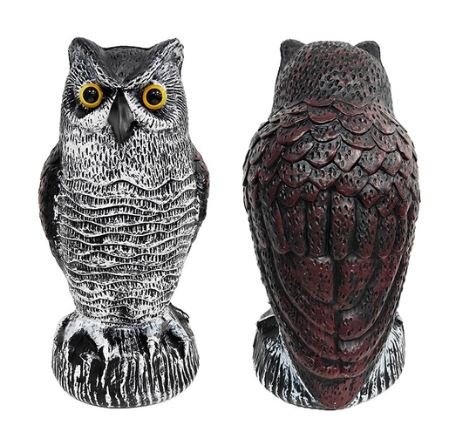 Moktan Sabai Owl Bird Repellent Decoy Set of 2 Realistic Garden Pest Deterrent