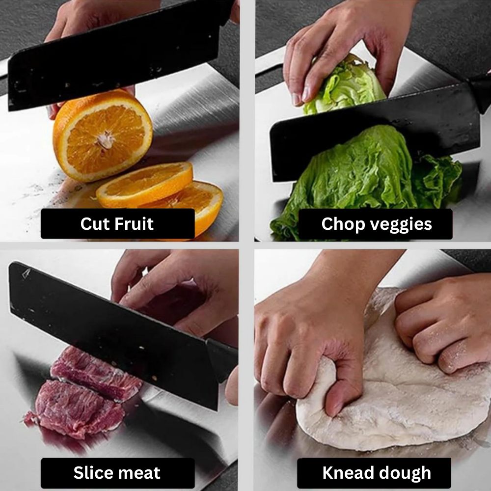 Moktan Sabai Titanium Cutting Board 100% Medical Grade Metal Kitchen Chopping Board