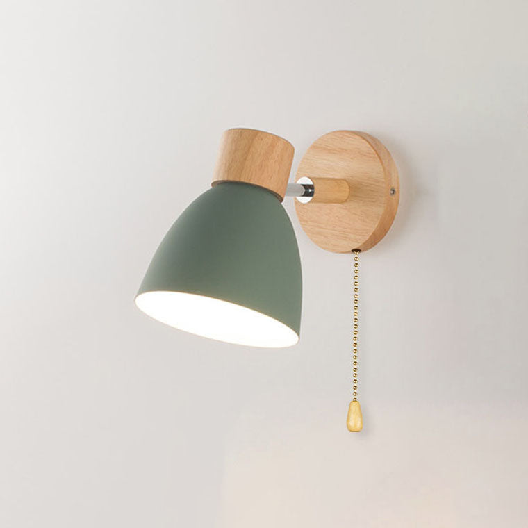 Moktan Sabai Modern Minimalist Wooden Cone Wall Sconce LED E27 Wall Light