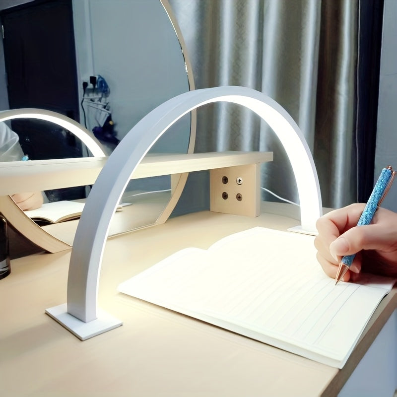 Moktan Sabai LED Desk Lamp Dimmable Eye Care USB Modern Crescent Table Light White