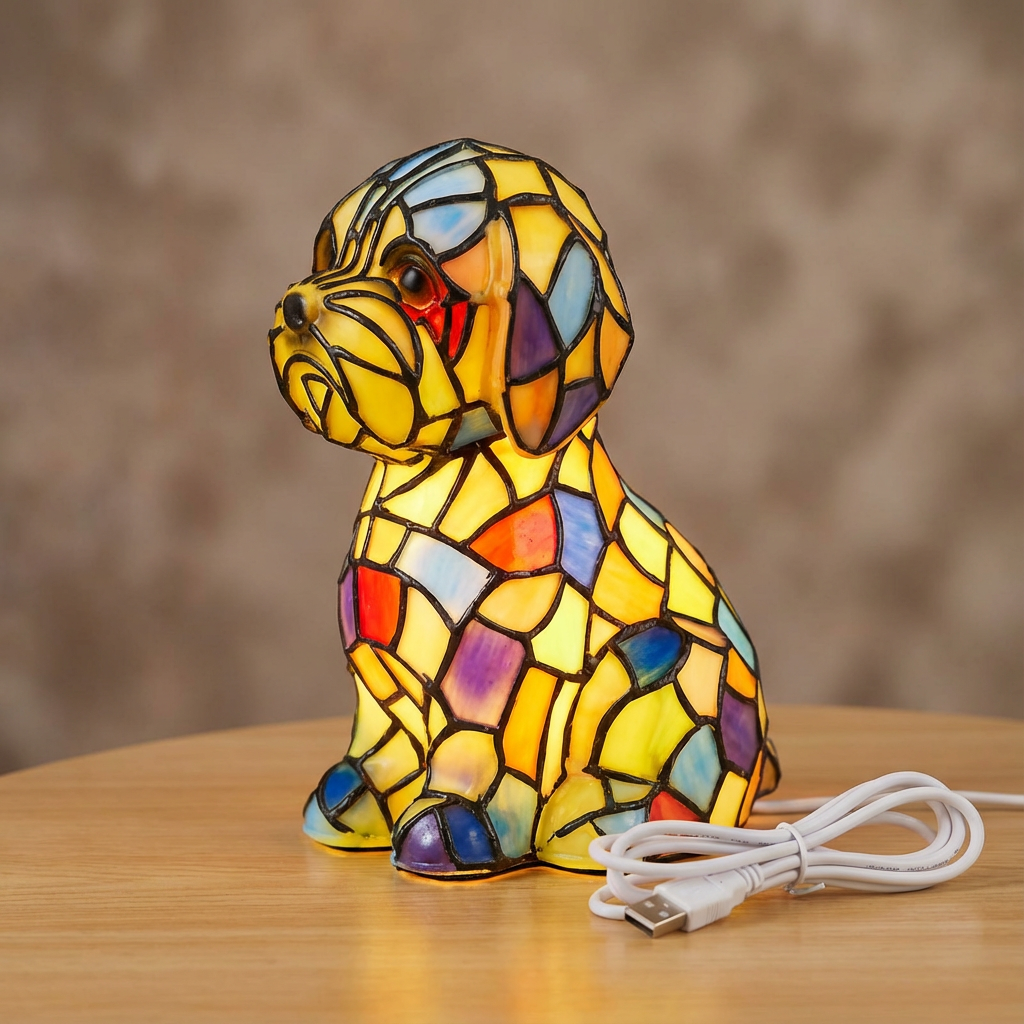 Moktan Sabai Artistic Resin Figurine Table Lamp with Warm Ambient LED Light