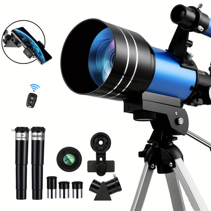 1150X Telescope for Adults, 70mm Refractor with Tripod, Phone Mount, Barlow