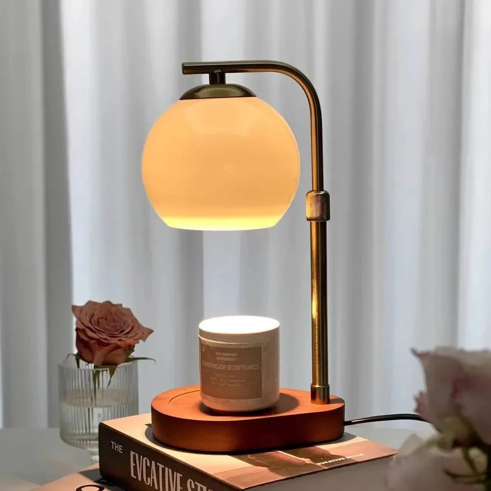 Moktan Sabai Glass Candle Warmer Lamp with Sculpted Design | Flameless Scent Heating