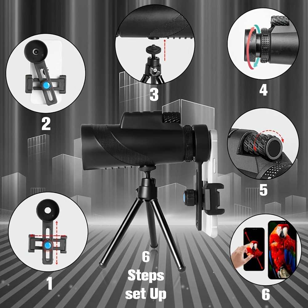 10x42 Monocular Telescope for Adults, HD Portable Scope for Bird Watching & Hiking