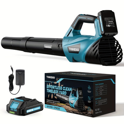 Powerful Cordless Leaf Blower 580CFM 2x4.0Ah Battery, 3-Speed, Lightweight
